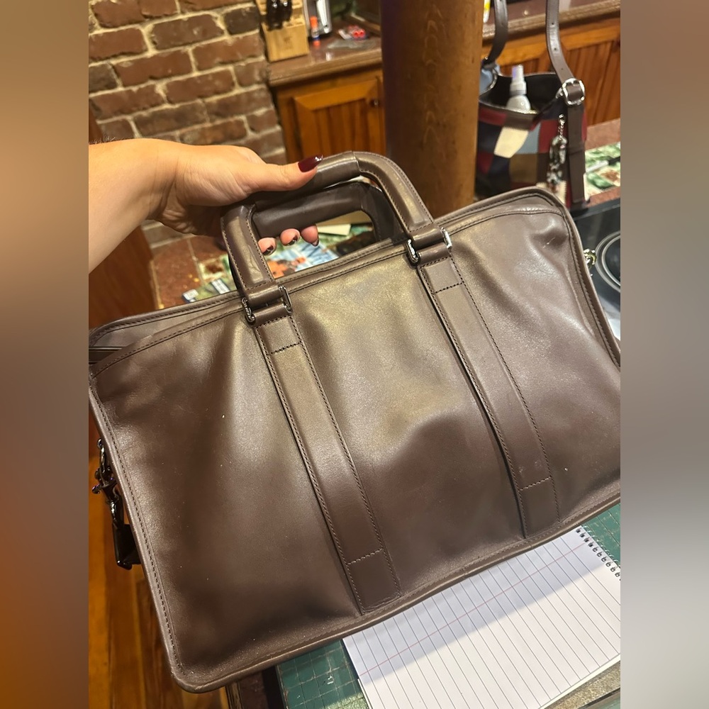 Coach Dark Brown Leather Lexington briefcase